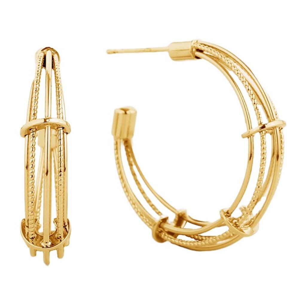 171. Dipped Gold 14k Hoop Earrings